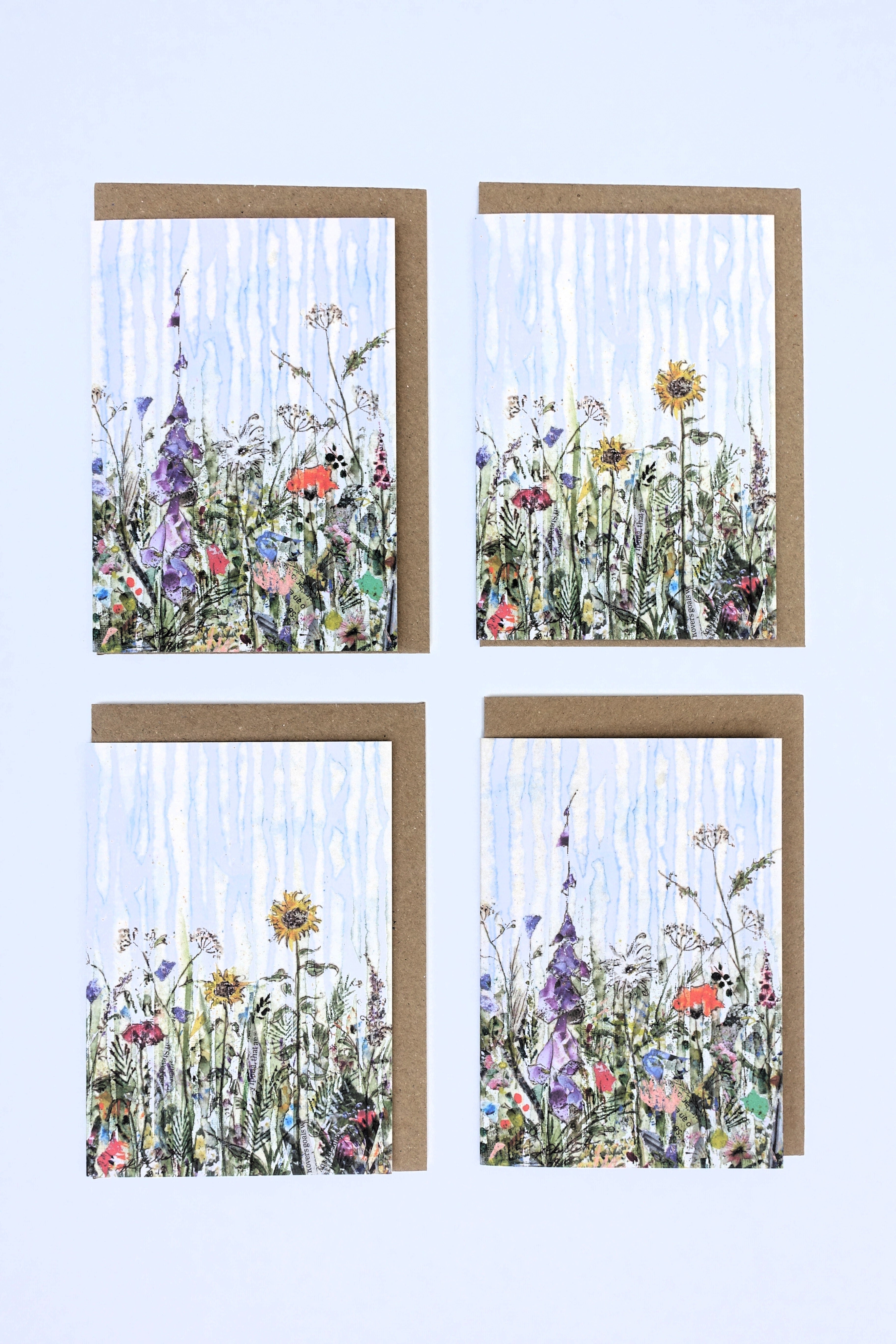 Pack of 4 Floral Greeting Cards