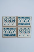 Hand-Printed Christmas Cards - Pack of 4